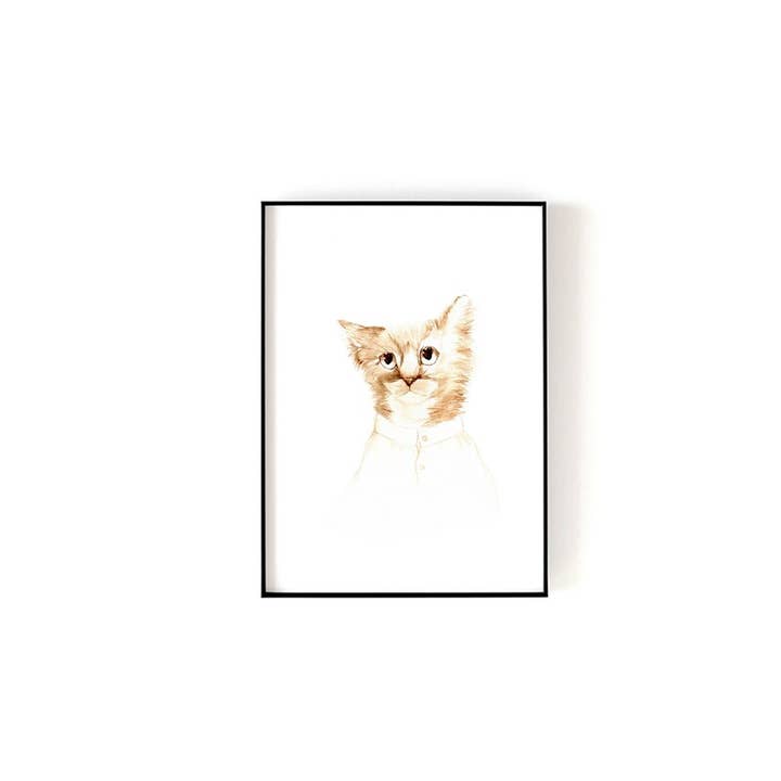 Art Print --- Brown Cat for wholesale by Chloe & Helen