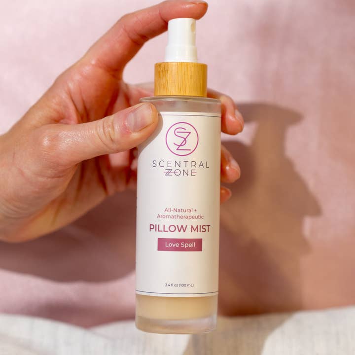 Brume d'oreiller (spray pour linge), Sortilège d'amour pour la vente par Scentral Zone Clean Beauty