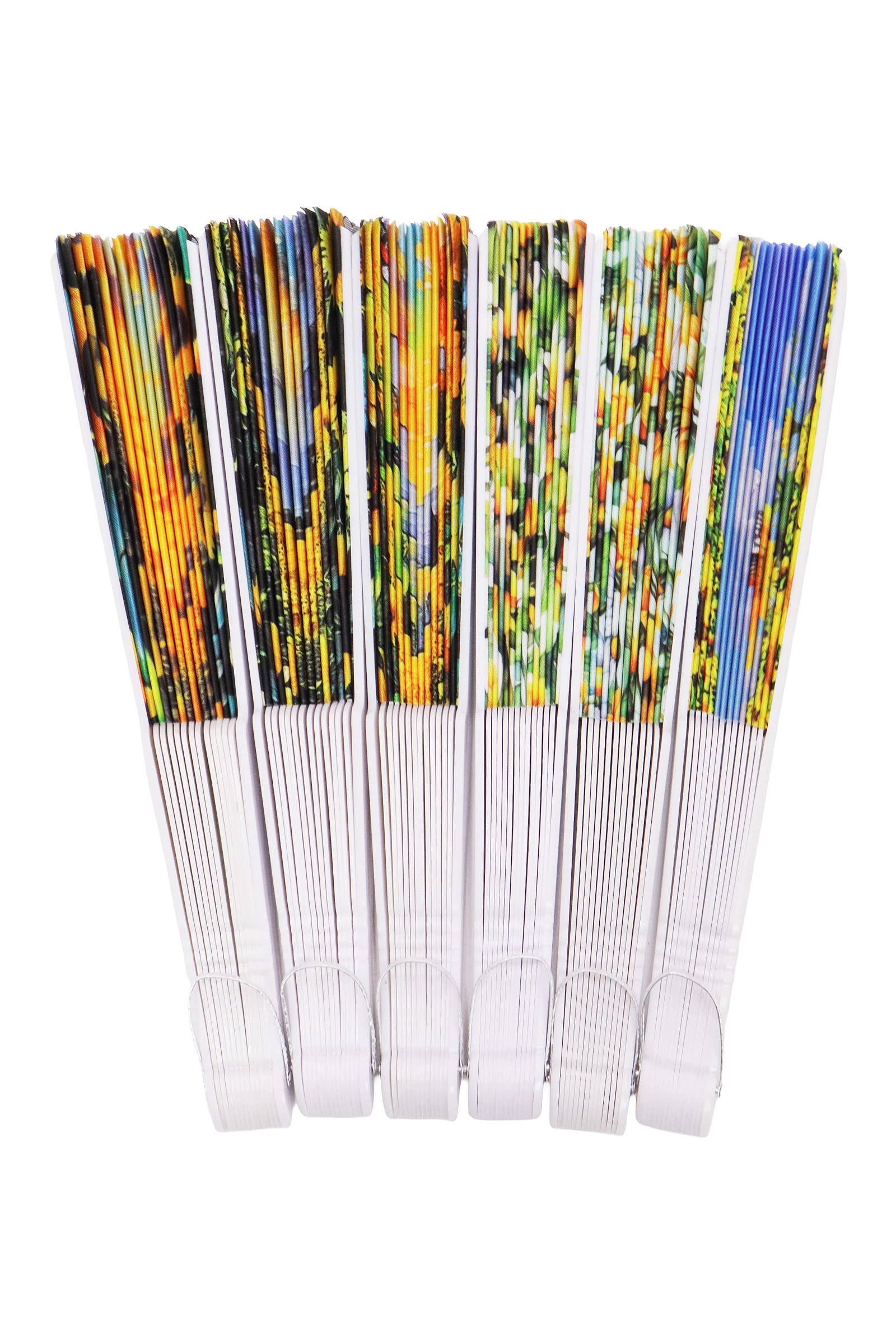 ASSORTED Sunflower Farm Fields White Handheld Folding Fan for wholesale on Faire1