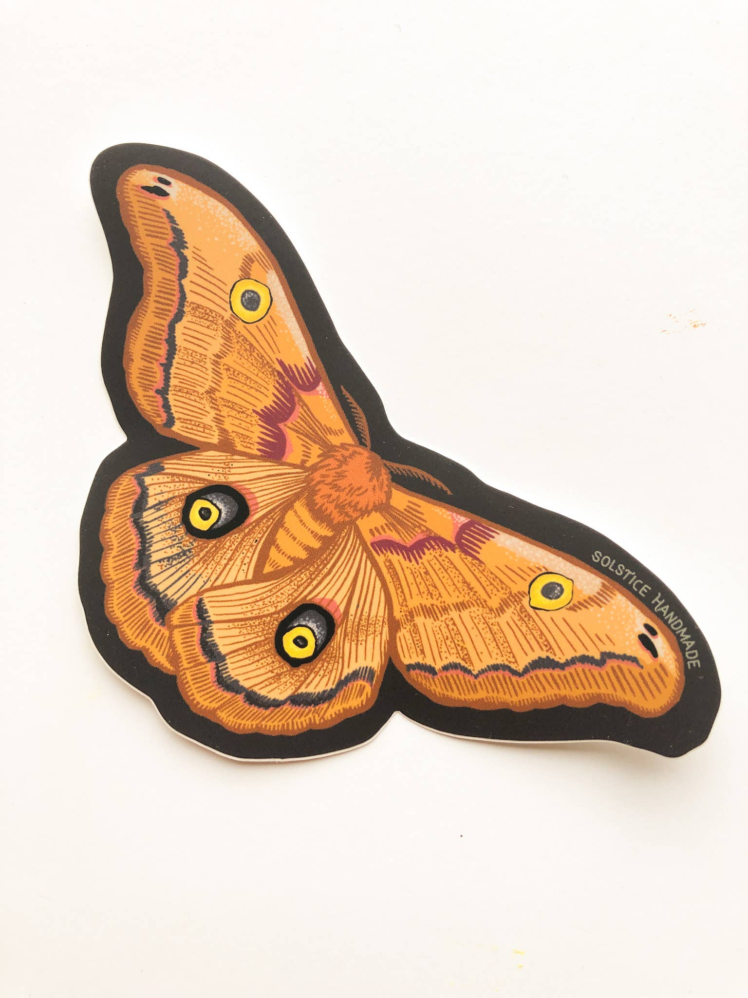Solstice Handmade - Wholesale Sticker - Polyphemus Moth Sticker