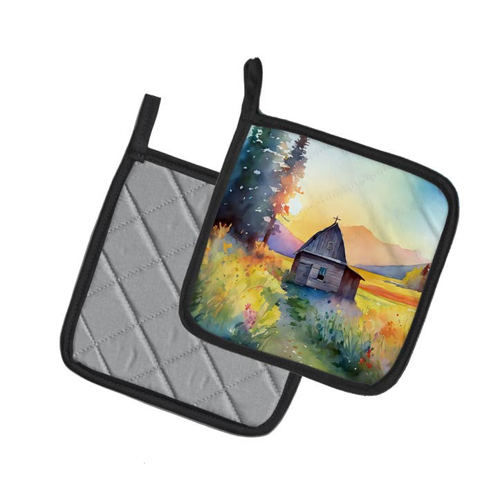 Montana Bitterroot in Watercolor Pot Holders DAC1679 for wholesale by Caroline's Treasures