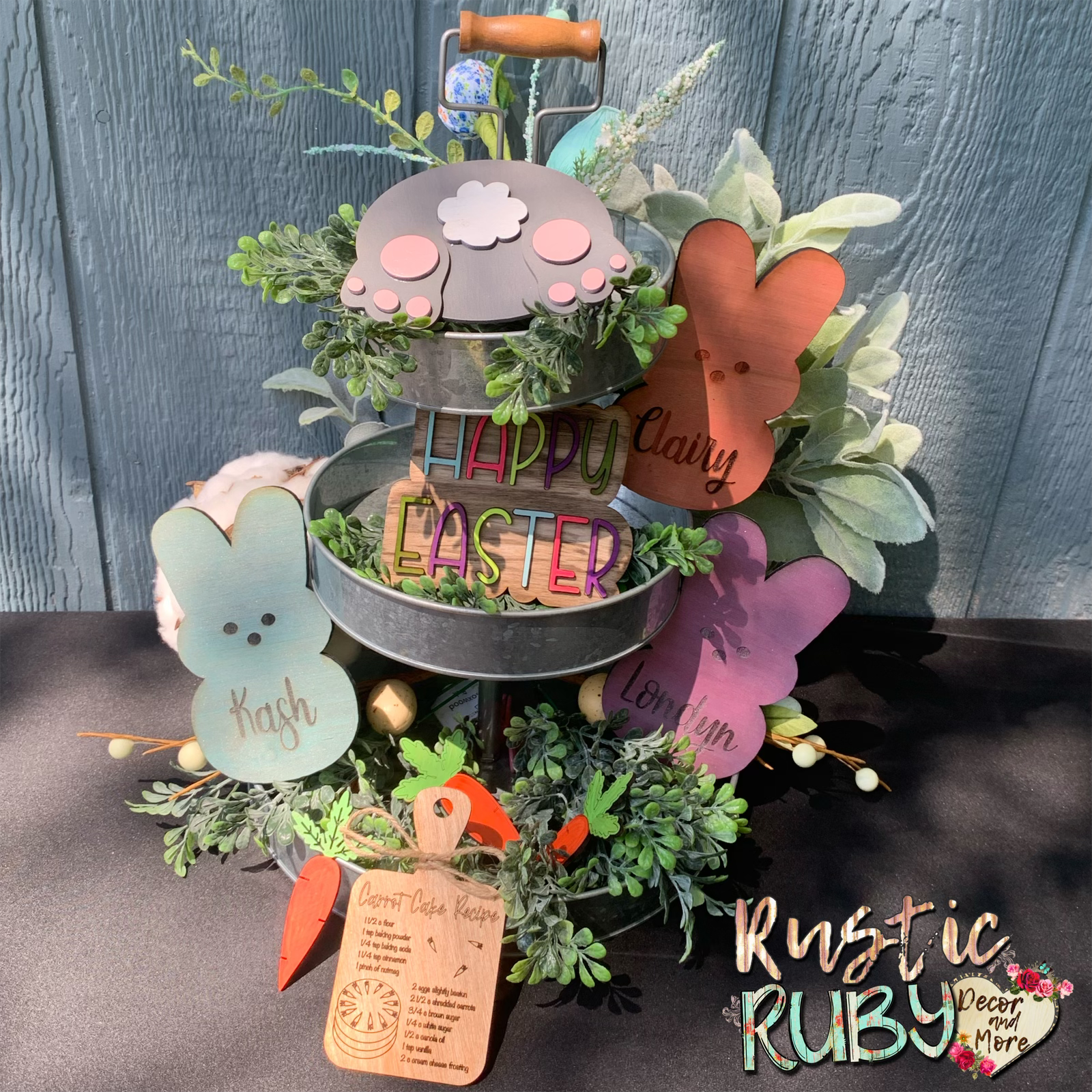 Rustic Ruby Decor and More LLC - Wholesale Decorative Tray - Easter Tier Tray Set1