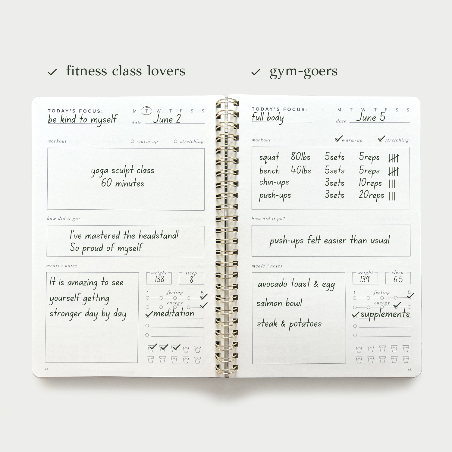 Kunitsa Co - Wholesale Journal/Diary - Fit & Well - Exercise Journal17