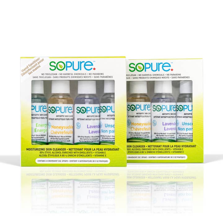 2oz or 59 mL 80% Spray Hand Sanitizer 4-Pack for wholesale by SoPure