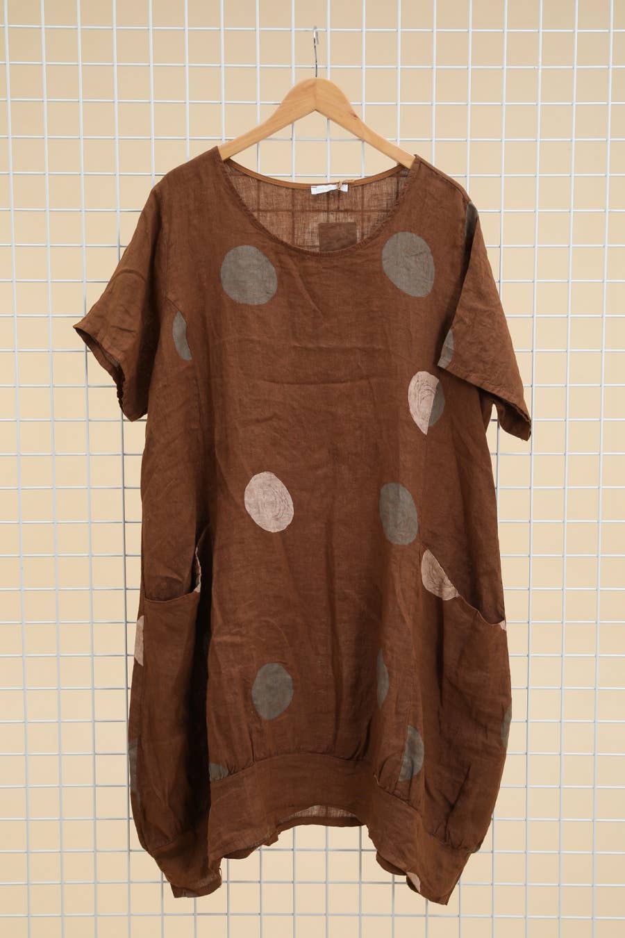 Lea & Luc - Grandes Tailles - Wholesale Dress - Women's - Plus size linen dress printed round SKU 489518