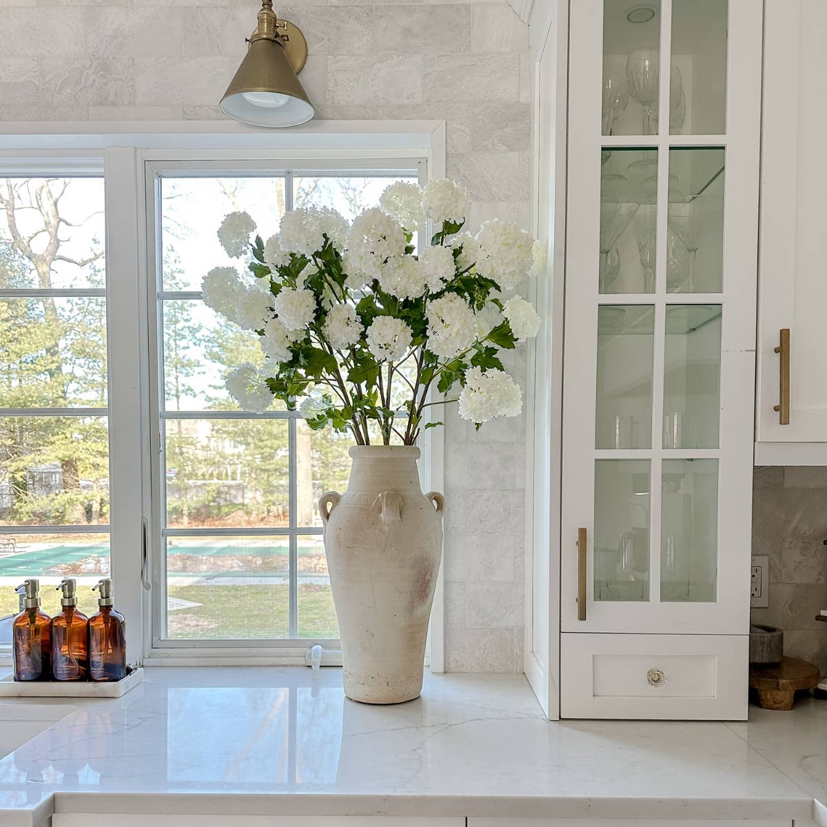 Afloral - Wholesale Artificial Flowers - Faux Snowball Hydrangea in Crisp White - 43.5"3