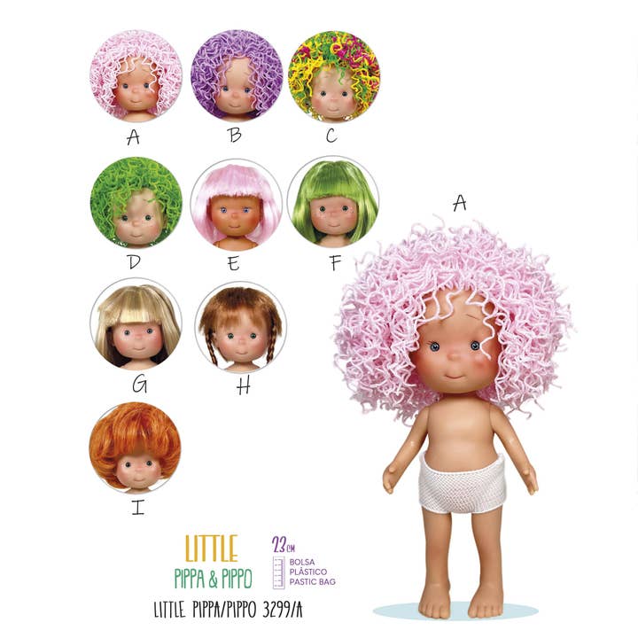 BONECA LITTLE PIPPA & PIPPO ROUPA INTERIOR por atacado de Nines Artesanals d'Onil Dolls