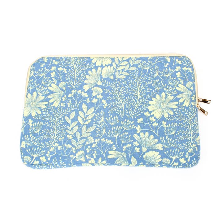 Blå blommig tryckt laptop väska för wholesale av F & J Collection