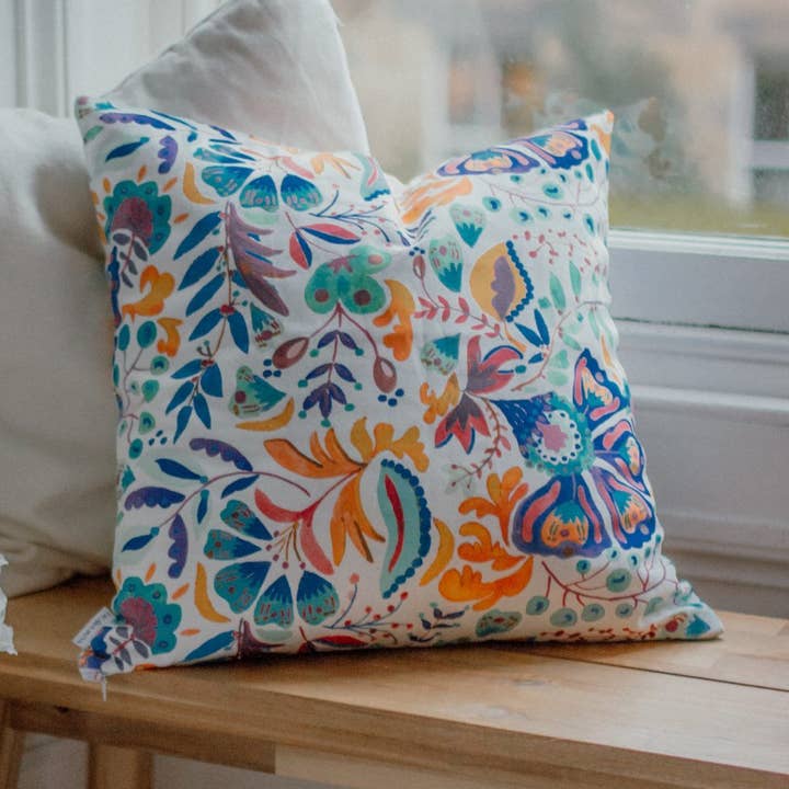 Floral Design Cushion (insert included) - CHINNI BLUE for wholesale by Nanajon