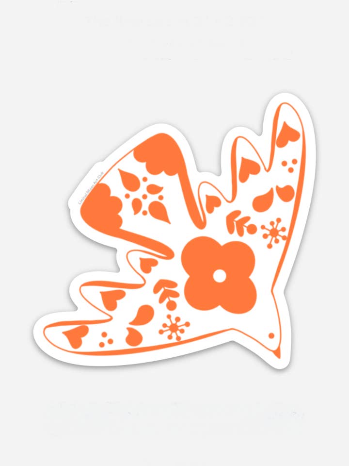 Autocolante de Pássaro Laranja Folk por atacado de Liminal Moon Art Club