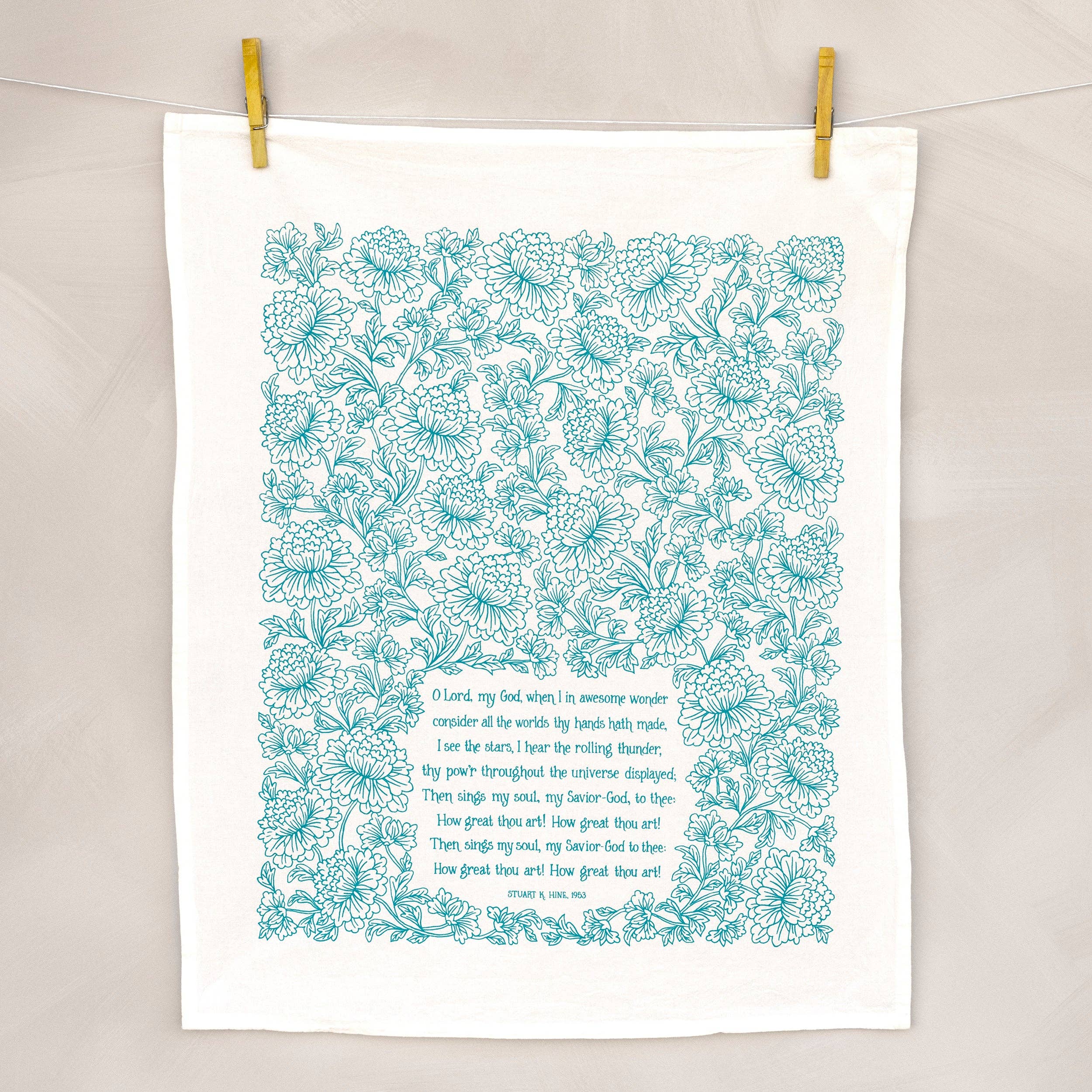 Little Things Studio - Wholesale Tea Towel - How Great Thou Art Hymn Tea Towel3