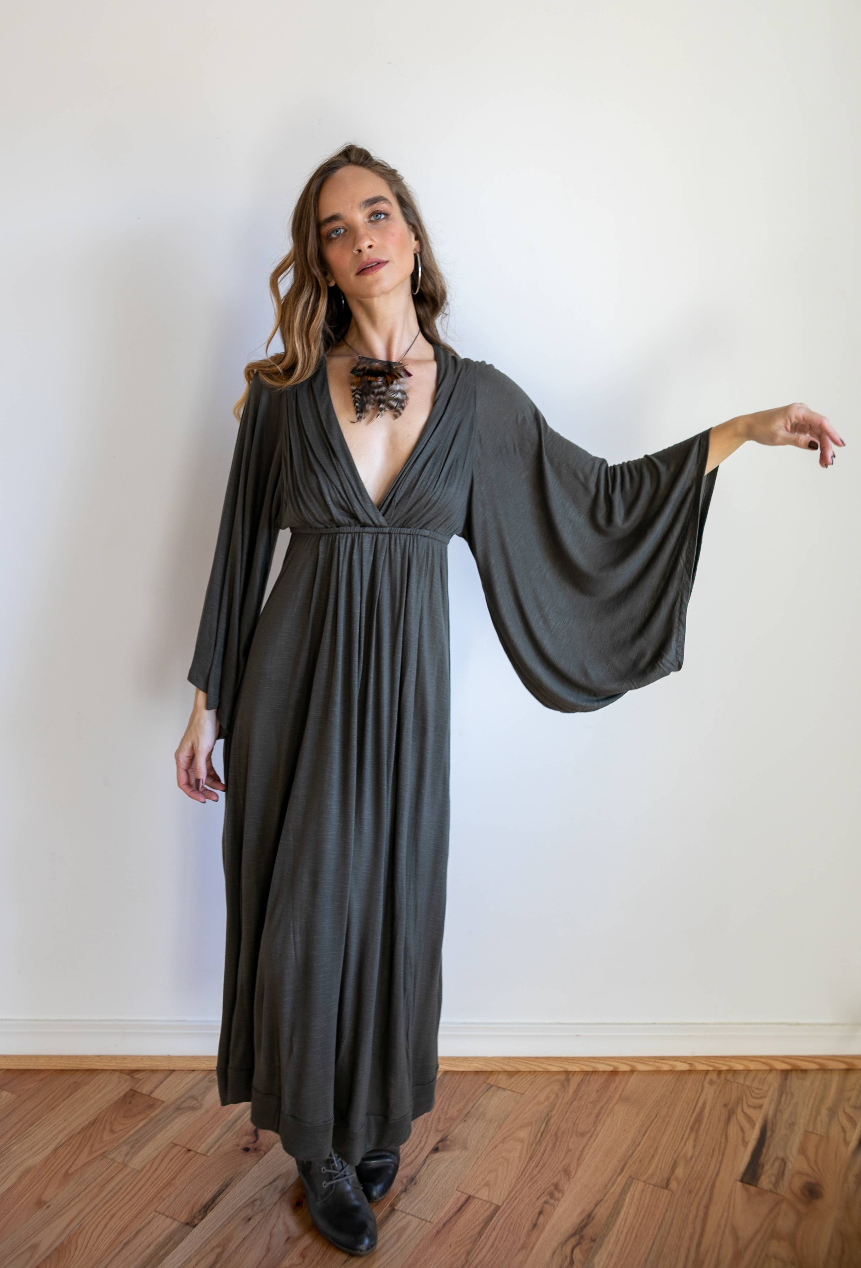 Paramita Designs - Wholesale Dress - Women's - Bell Sleeve Goddess Maxi Dress5