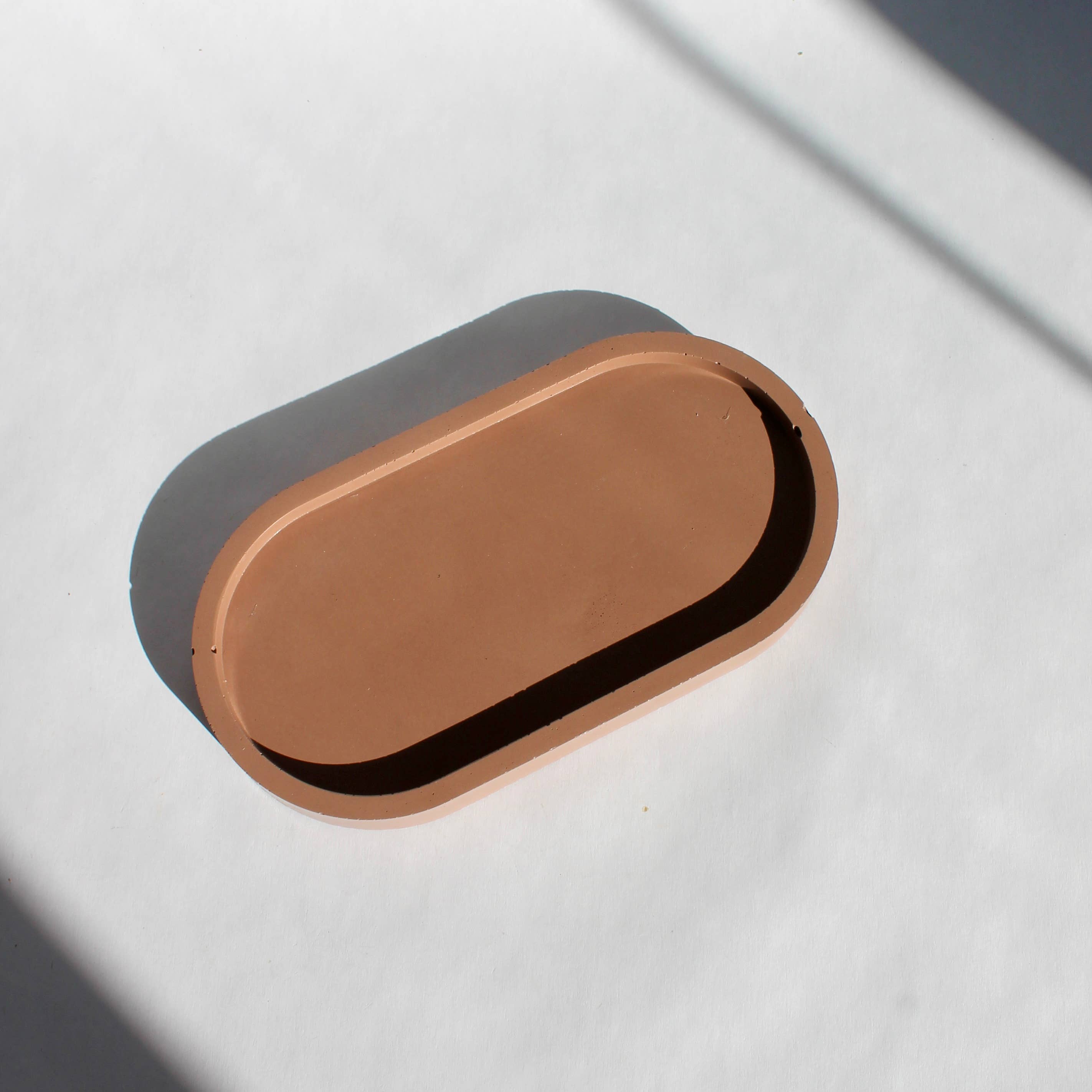 House of Ivy - Wholesale Decorative Tray - Concrete Oval Tray in Brown