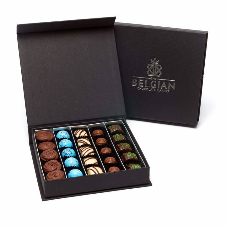 Luxusbox mit 25 Pralinen (gemischt) 375 g für den Großhandel von The Belgian Chocolate Makers