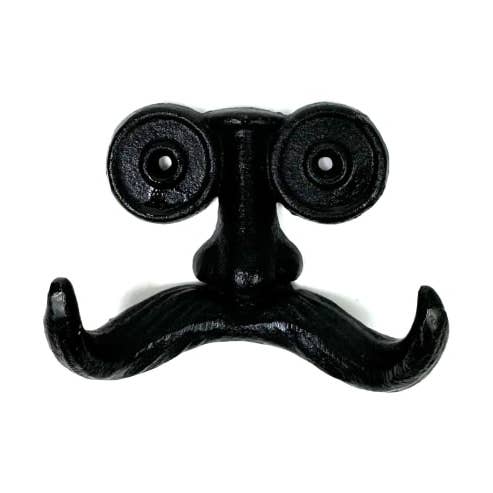 Black Moustache Cast Iron Coat Hook for wholesale by McGowan & Rutherford Ltd