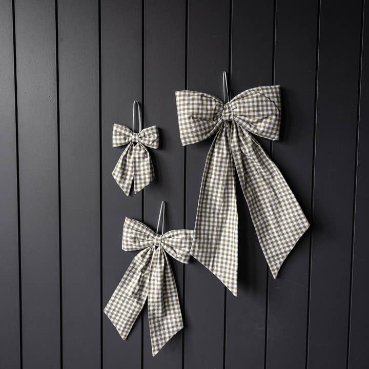 Luxe B Co - Wholesale Bow - Gift Wrapping - Bow Gingham Green Fabric1