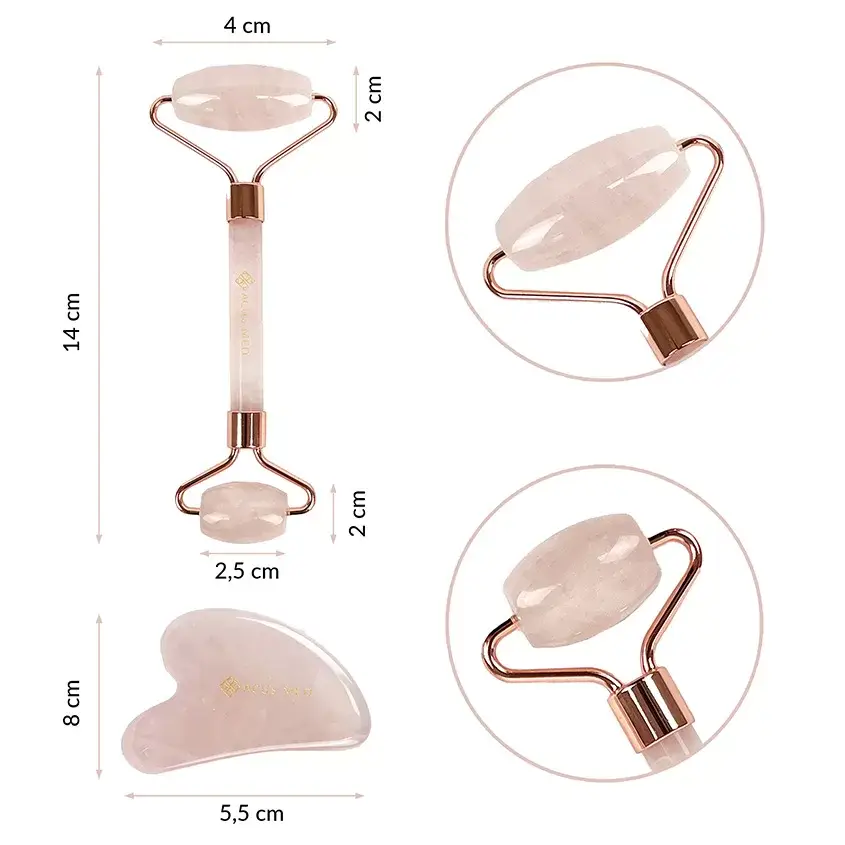 ACUS MED - Wholesale Gua Sha Tool - Gua Sha Set | Gua Sha Tool Set | Stone + Roller Pink7