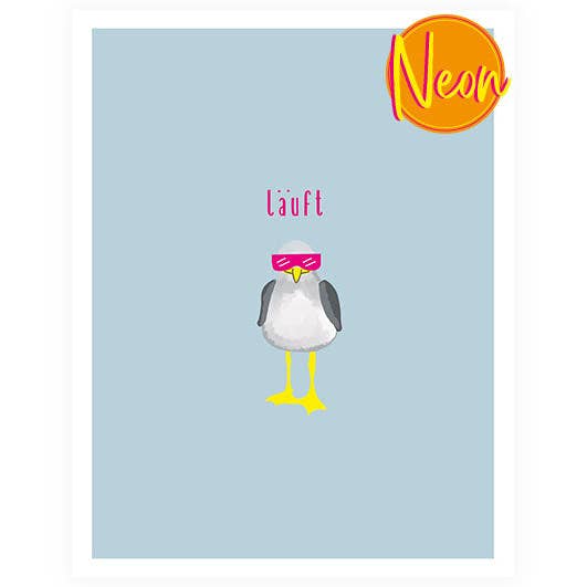 Seagull runs | AuriCard | neonpostkort for engroshandel hos Hey!Cards GmbH & Co. KG