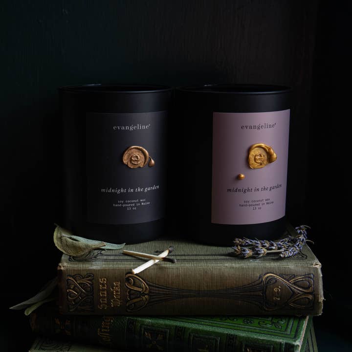 Evangeline Linens - Wholesale Jar/Filled Candle - Evangeline Candle ~ midnight in the garden4
