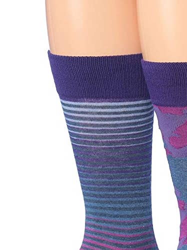 James Fiallo Mens 12 Pairs Funny Faces Striped Colorful Crew Socks for wholesale by Gold Hose LLC