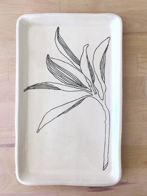 Tray: Magnolia for wholesale by CSF Ceramics
