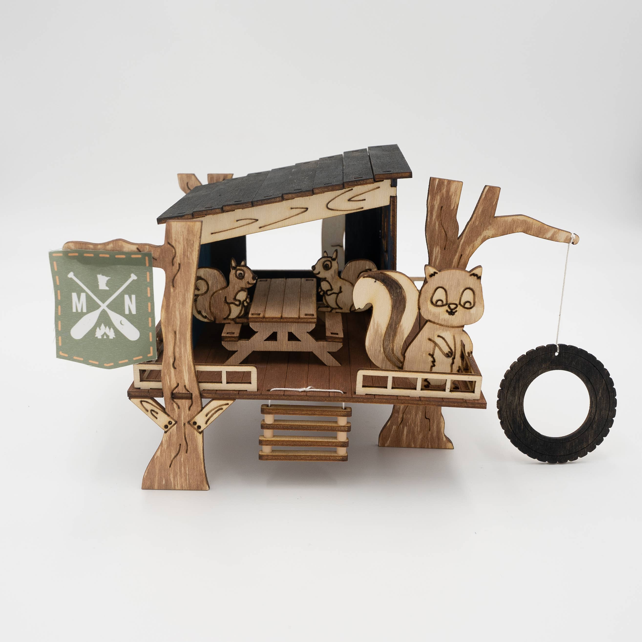 Woodsy Creative Co. - Wholesale DIY Craft Kit - Squirrel Treehouse 3D paintable DIY Kit2