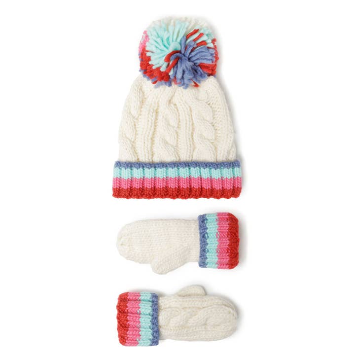 Minoti sp. z o.o. - Wholesale Kids Hat - Kids - Girls Pom Pom Hat and Gloves Set (6m-8y)