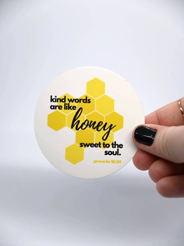 Autocollant 16:24 de gentils mots sont comme du miel. Proverbes pour la vente par Alyse Yvonne Designs