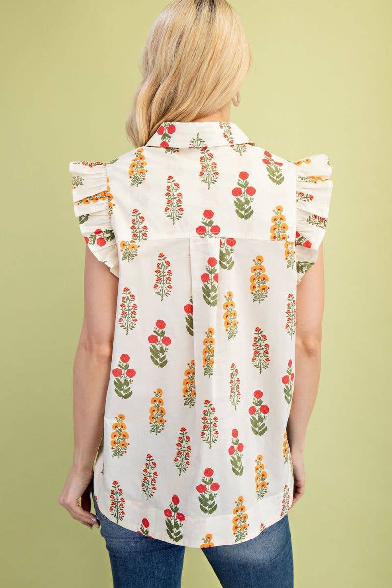 Vanilla Monkey - Wholesale Blouse - Women's - Floral Button Up Top3