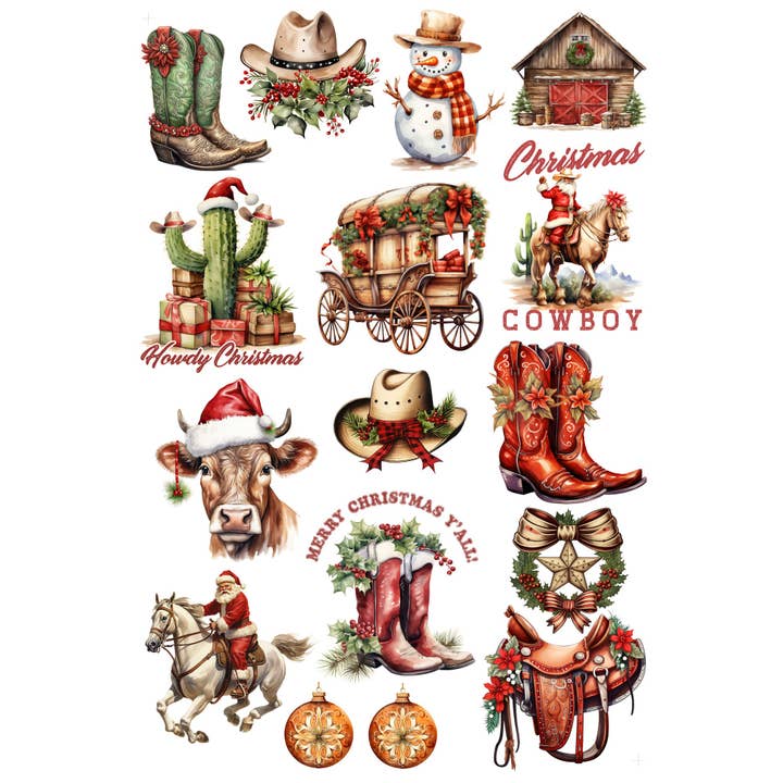 SSC Wholesale - Wholesale Craft Supplies - Cowboy Christmas Scrapbook Embellishments - 3 Packs