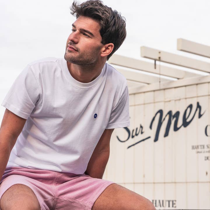 BILLYBELT - Wholesale T-Shirt - Men's - Surfer 100% organic cotton T-shirt - White3