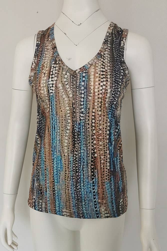 UNISHE - Wholesale Tank Top - Women's - Ethnic Pattern V Neck Tank Top ZZKF8661