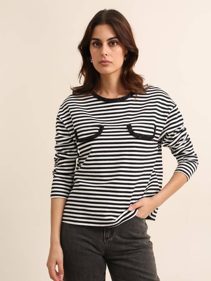 31806 STRIPED SWEATSHIRT for wholesale by Daphnea