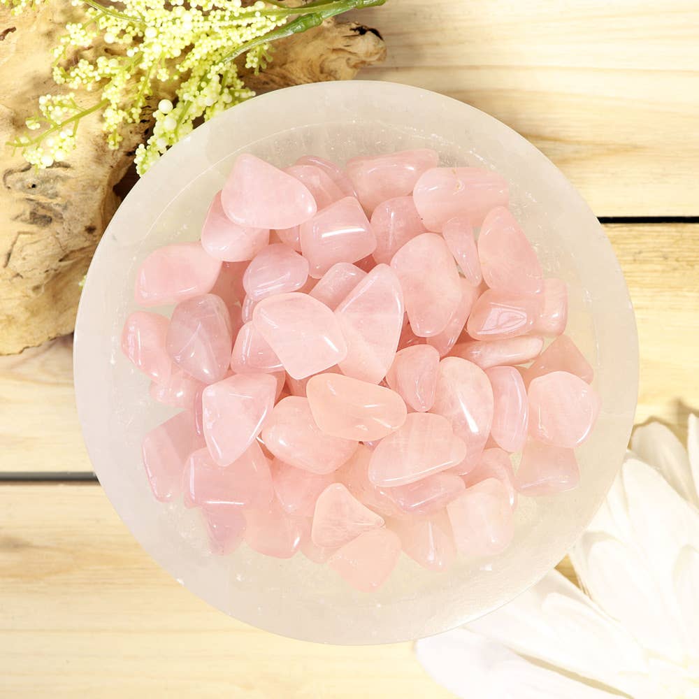 Pink Rose Quartz Heart Pocket Size 1" Puffed Bulk 10 Piece Lot Wholesale 