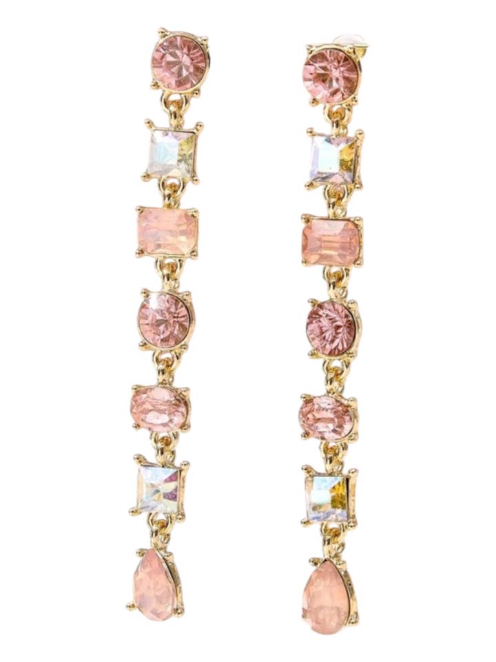 Brincos de Moda com Pedras de Strass Quando o Amor se Alinha por atacado de The Bling Barn