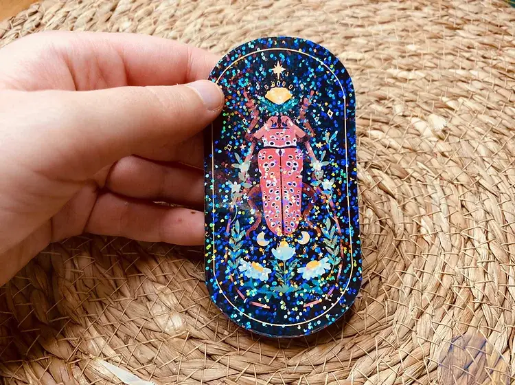 Split Moon Studios - Wholesale Sticker - Beetle Bug Holographic Vinyl Stickers - Bullet Journal4