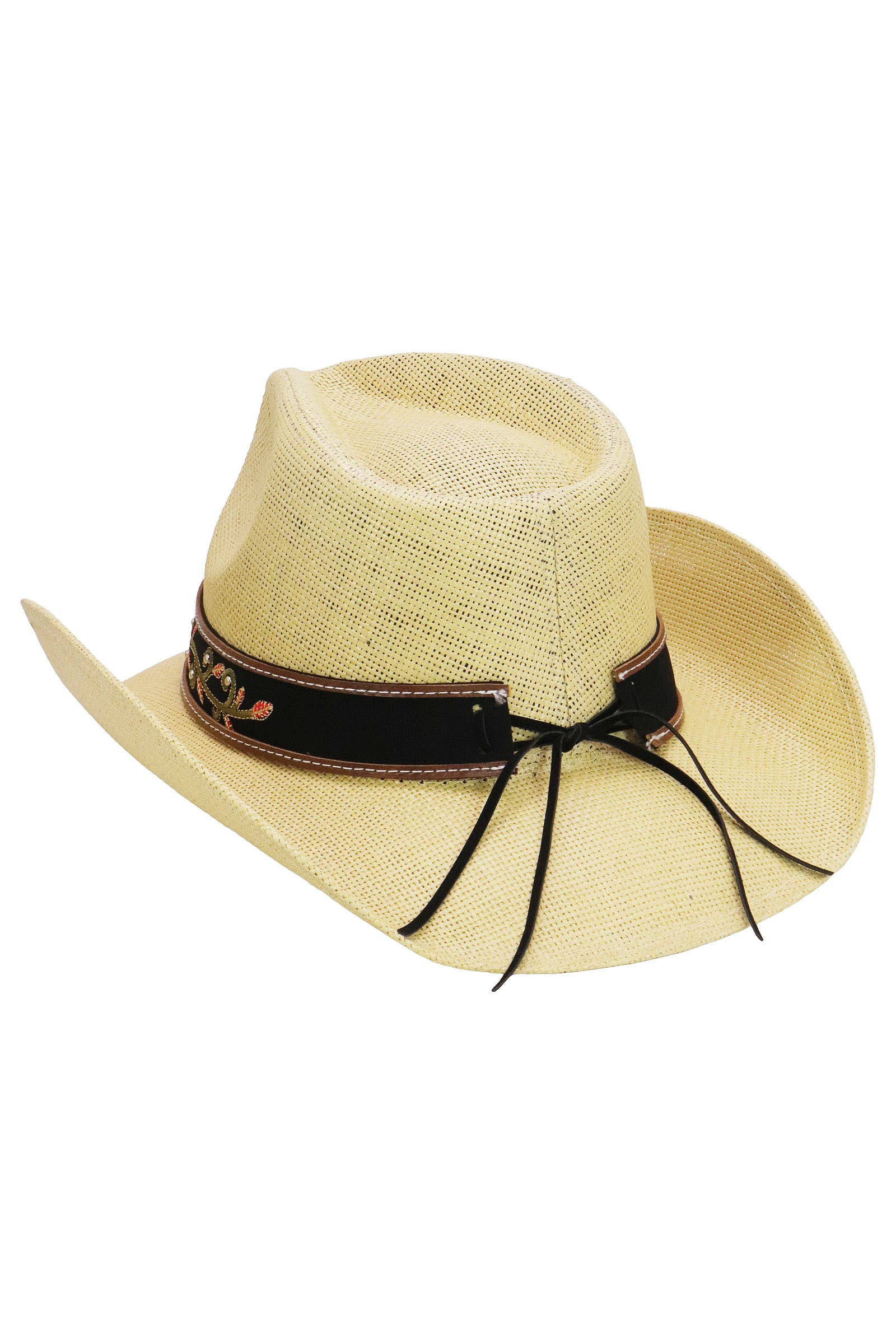 Cap Zone – Engroshandel Cowboyhat - Dame – Bronzeret ravfarvet concho blomsterbælte cowboyhat23