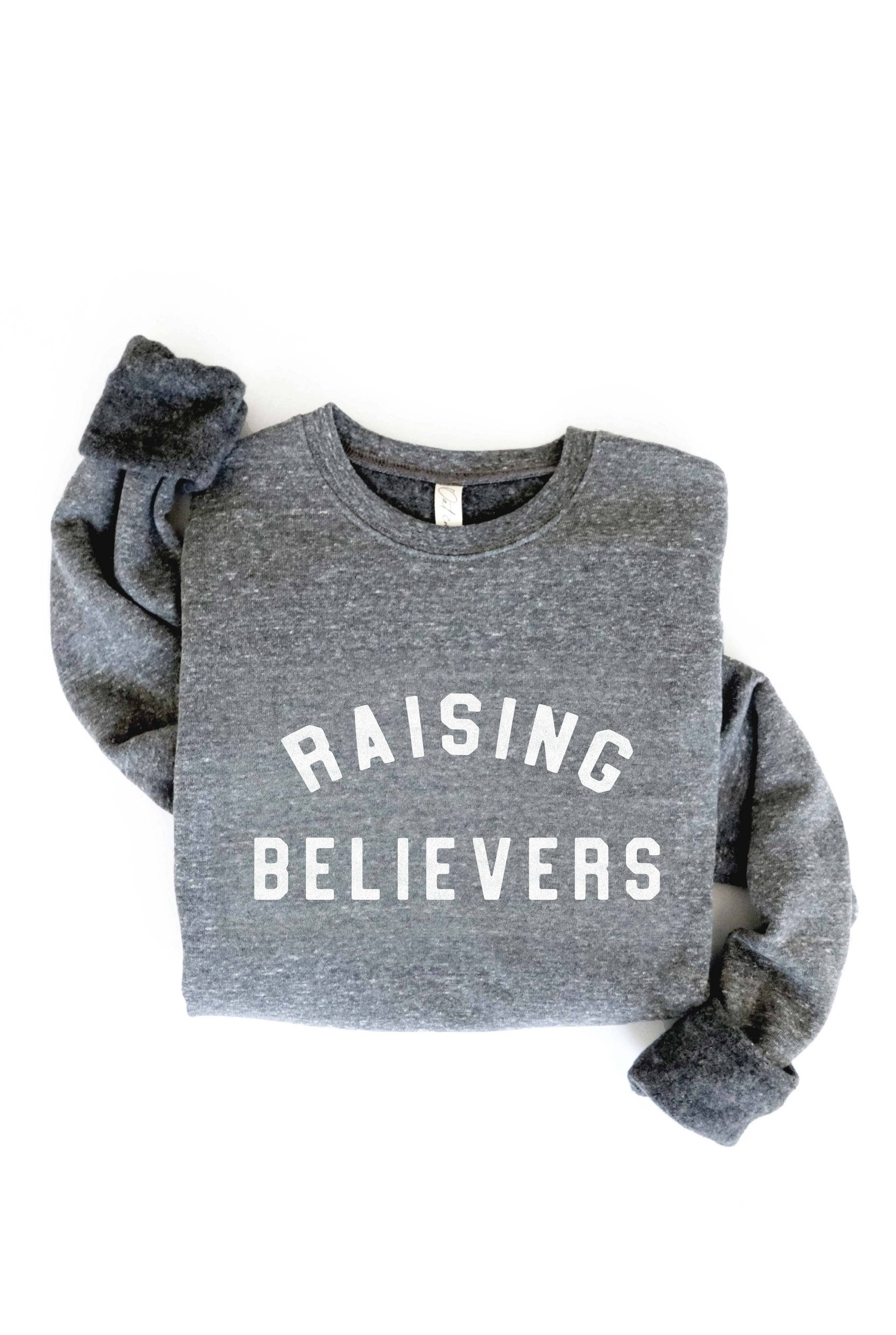 OAT COLLECTIVE - Wholesale Graphic Sweatshirt - Women's - RAISING BELIEVERS Graphic Sweatshirt - Fleece Pullover11
