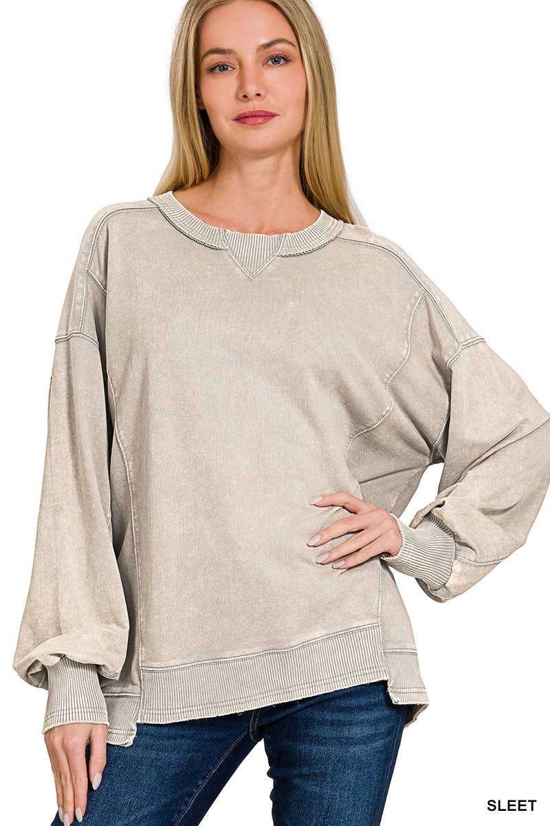 42POPS - Venta al por mayor Sudadera - Mujer - ",..SUDADERA DE FELPA FRANCESA LAVADA CON ÁCIDO Y BORDE SIN REMATAR7