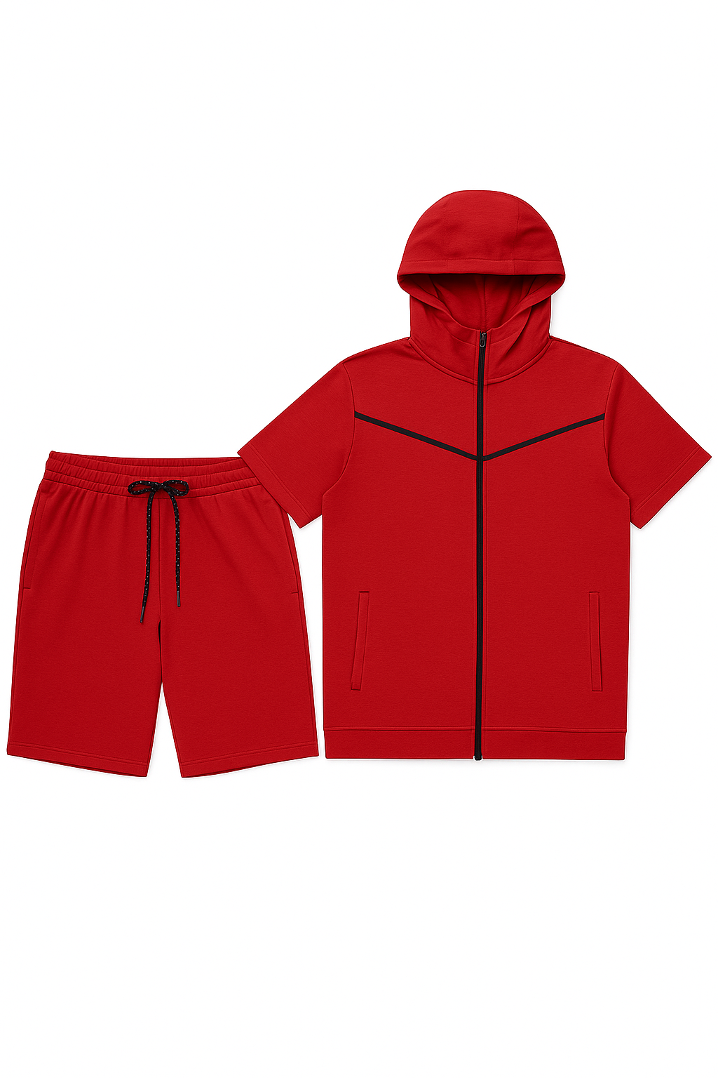 Amorica NYC - Wholesale Activewear Set - Men's - Men’s TechFlex Hooded Zip-Up Short Set6