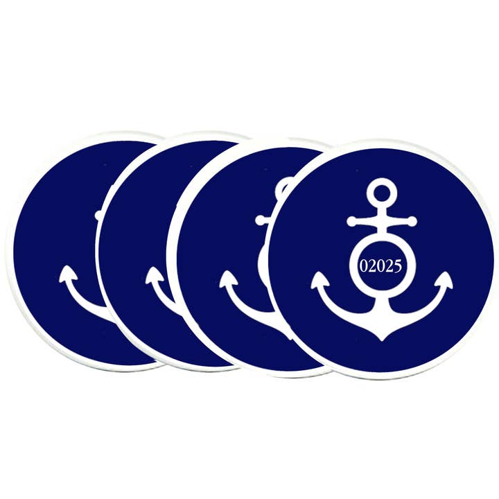 Coasters - Anchor Custom Zip Code for wholesale by Peachy Pendants