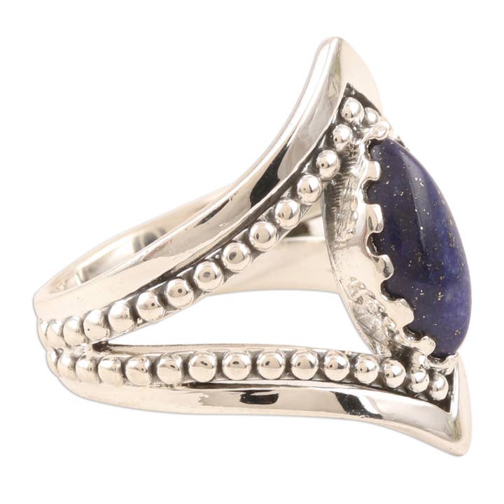 NOVICA - Wholesale Cocktail/Statement Ring - Lapis Eye Lapis Lazuli Cocktail Ring