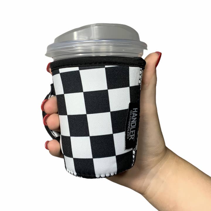 Drink Handlers - Wholesale Drink Huggers & Koozies - Checkerboard Small & Medium Coffee Handlerâ„¢