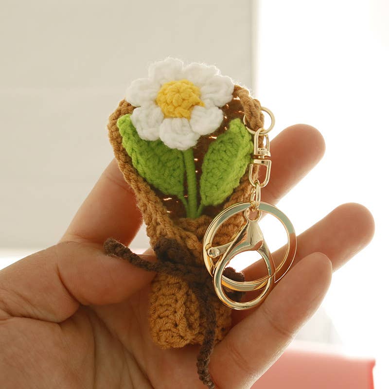 Tourtiwi - Wholesale Keychain - Women's - Handmade Crochet Tulip Daisy Sunflower Keychains1