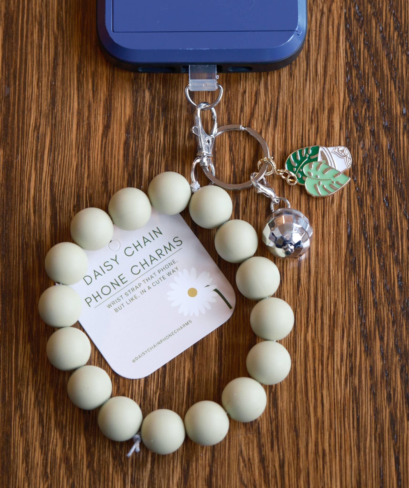 Daisy Chains Phone Charms - Wholesale Phonecase Strap - Silicone Bead Phone Charm Wristlet: Solid Colors0