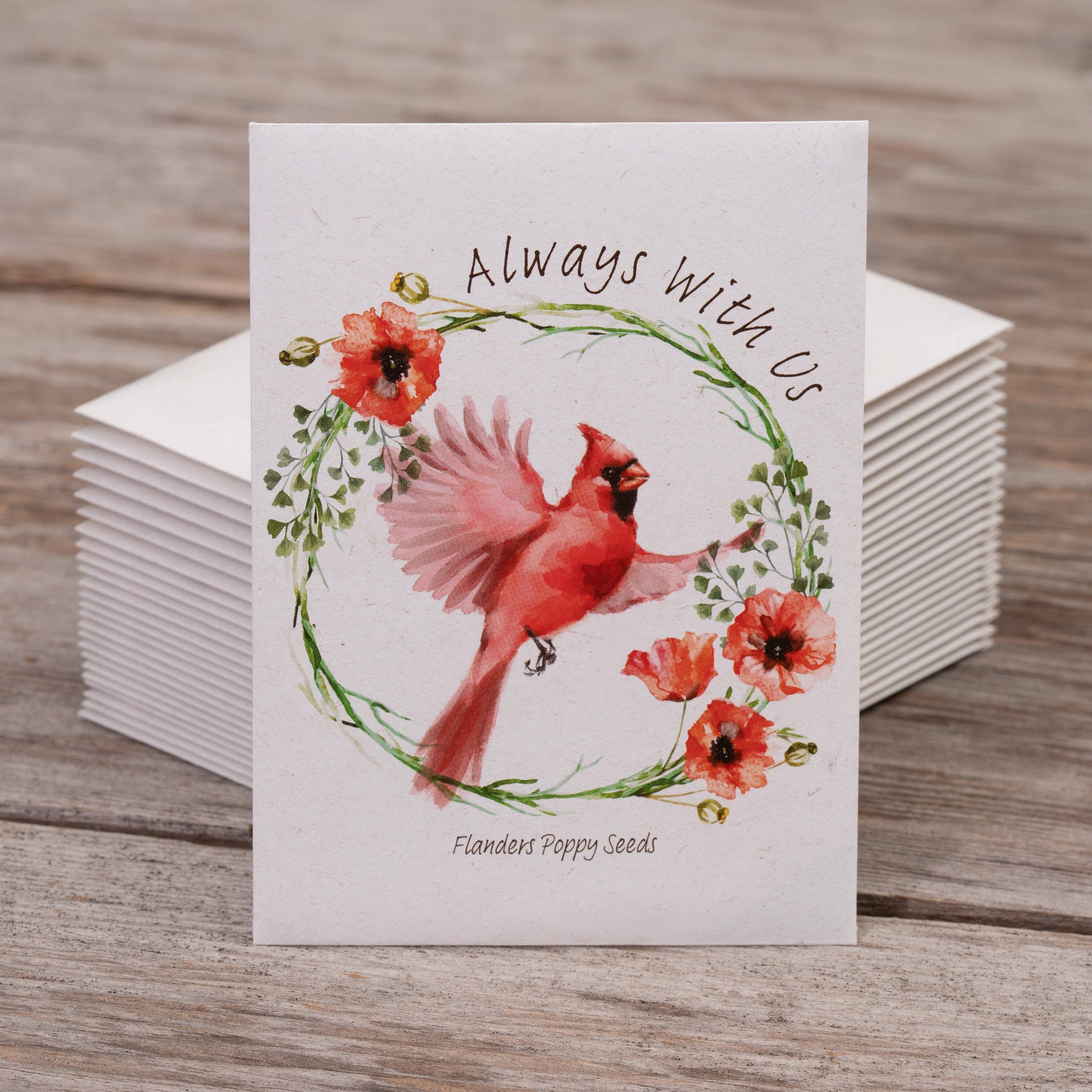 Bentley Seed Co. - Wholesale Sympathy Card - Memorial Cardinal - Flanders Poppy Seed Packets2