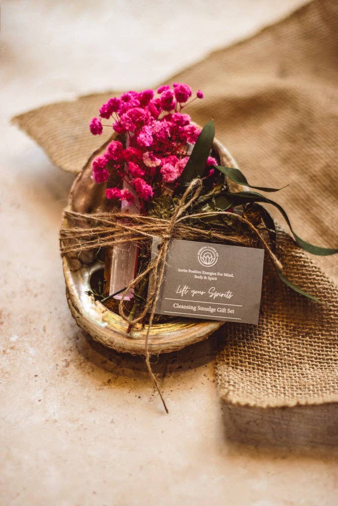 Mindful Living Co. – Pacote de sálvia por atacado – Conjunto Presente de Limpeza Espiritual com Abalone, Sálvia, Palo Santo, Selenita e Pena2