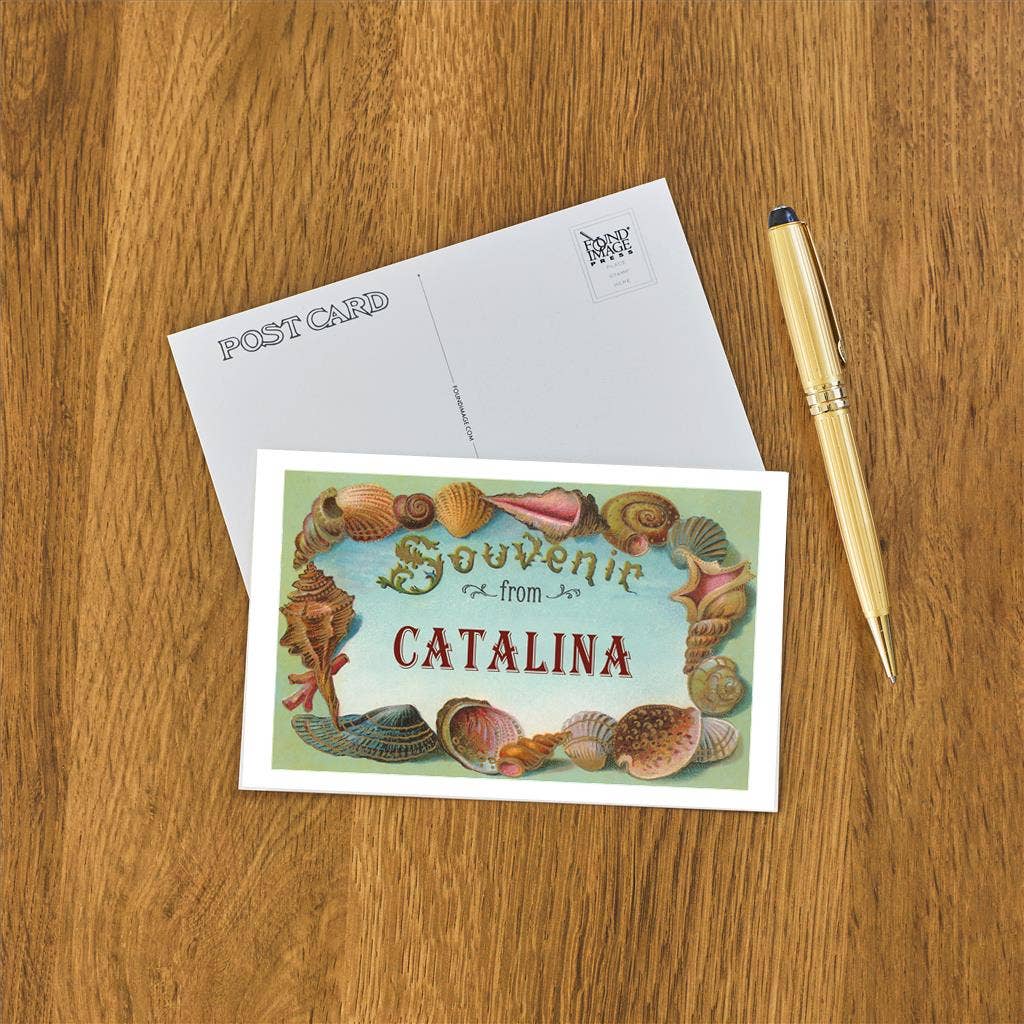 Found Image Press – wholesale Postcard – Postcard CA-939 Shell Border Souvenir from Catalina, Califor1