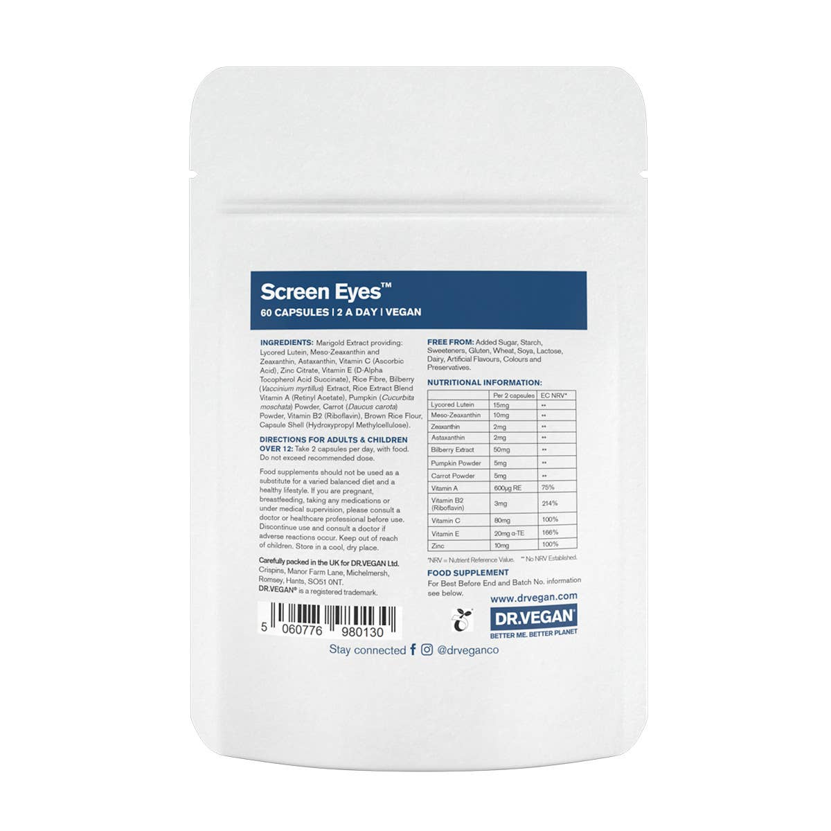 DR.VEGAN - Wholesale Oral Supplement/Vitamin - Screen Eyes™ | 60 Capsules | Complete Eye Health Supplement1