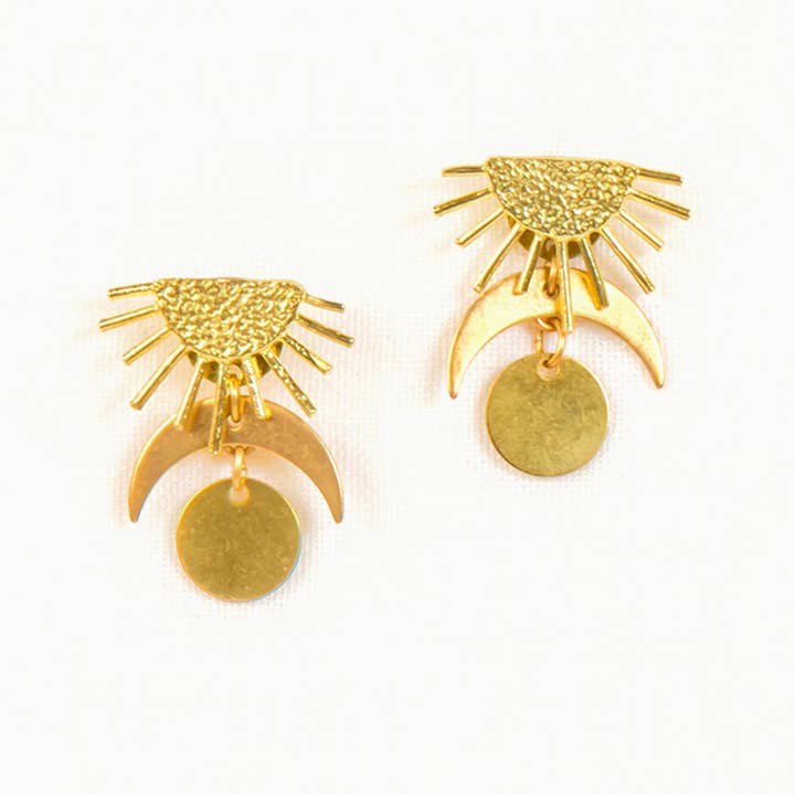 Altiplano - Wholesale Dangle Earrings - Sun and Moon Post Earrings